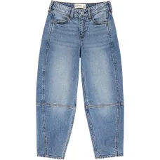 Джинсы свободного кроя с вставками