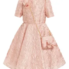 Платье с объемными рукавами и цветочной вышивкой