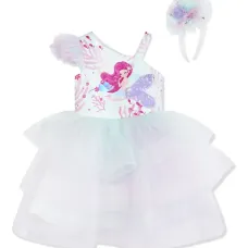 Платье-русалка из тюля с оборками