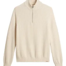 Свитер в рубчик с воротником на молнии