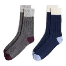 Комплект из двух пар носков в рубчик