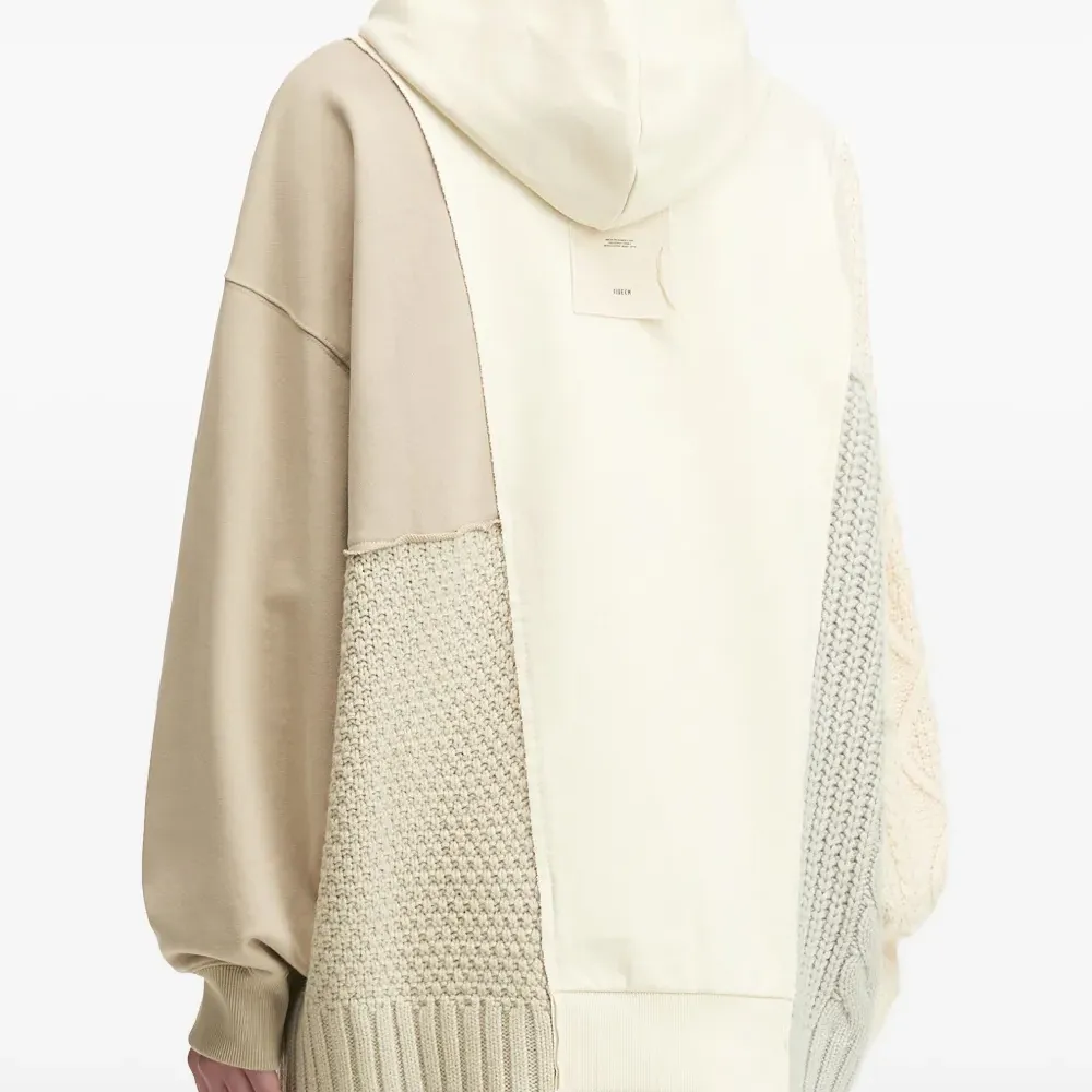 Худи фактурной вязки в технике пэчворк