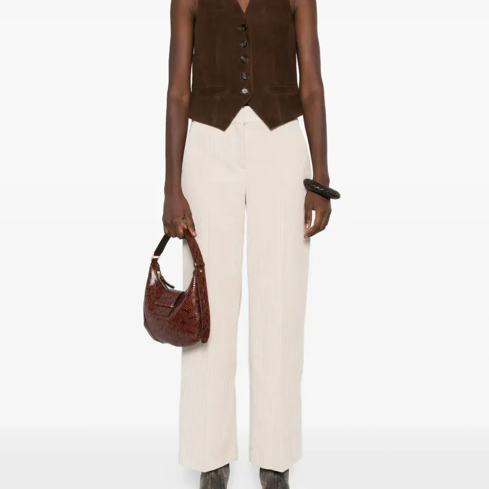 Брюки в рубчик с карманами