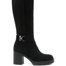 Сапоги на блочном каблуке с пряжками