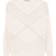 Шерстяной свитер с эффектом металлик