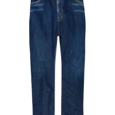 Джинсы с эффектом потертости и карманами