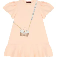 Платье с объемными рукавами и принтом