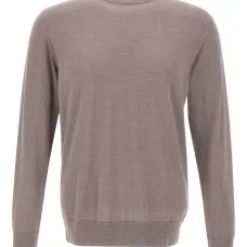 Свитер с круглым вырезом и подолом в рубчик