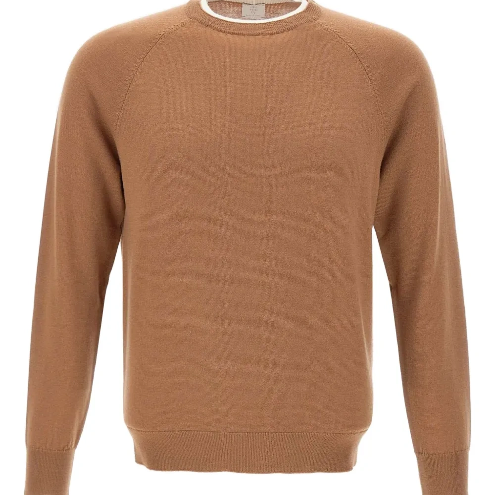 Шерстяной свитер с подолом в рубчик