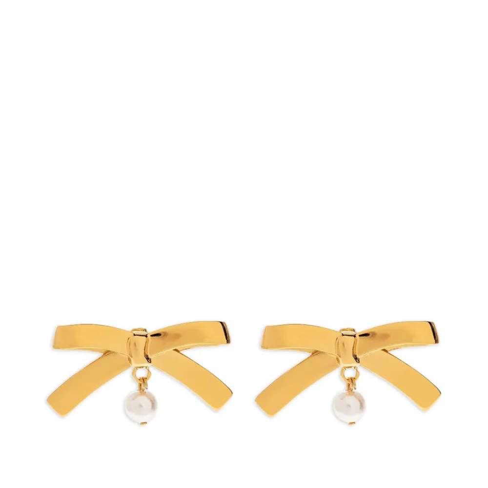 Серьги в форме бантов с жемчугом