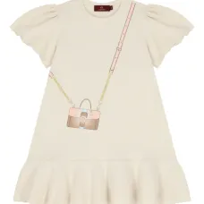 Платье с объемными рукавами и оборками