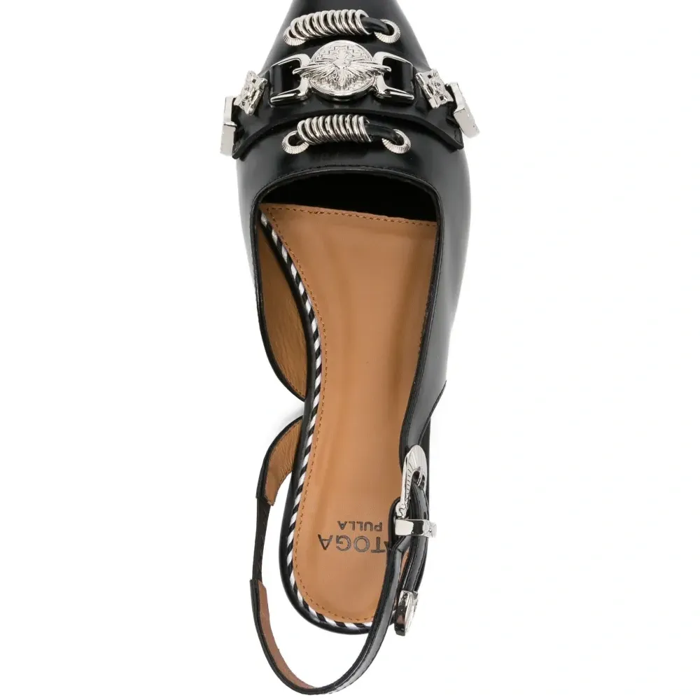 Мюли с ремешком на пятке и пряжкой Мюли с ремешком на пятке и пряжкой