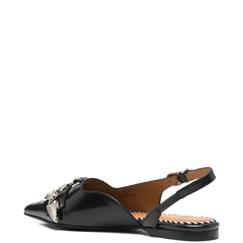 Мюли с ремешком на пятке и пряжкой Мюли с ремешком на пятке и пряжкой