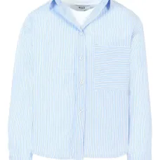 Полосатая рубашка с накладным карманом