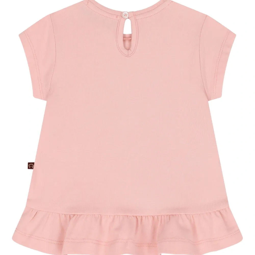 Футболка с оборками и принтом