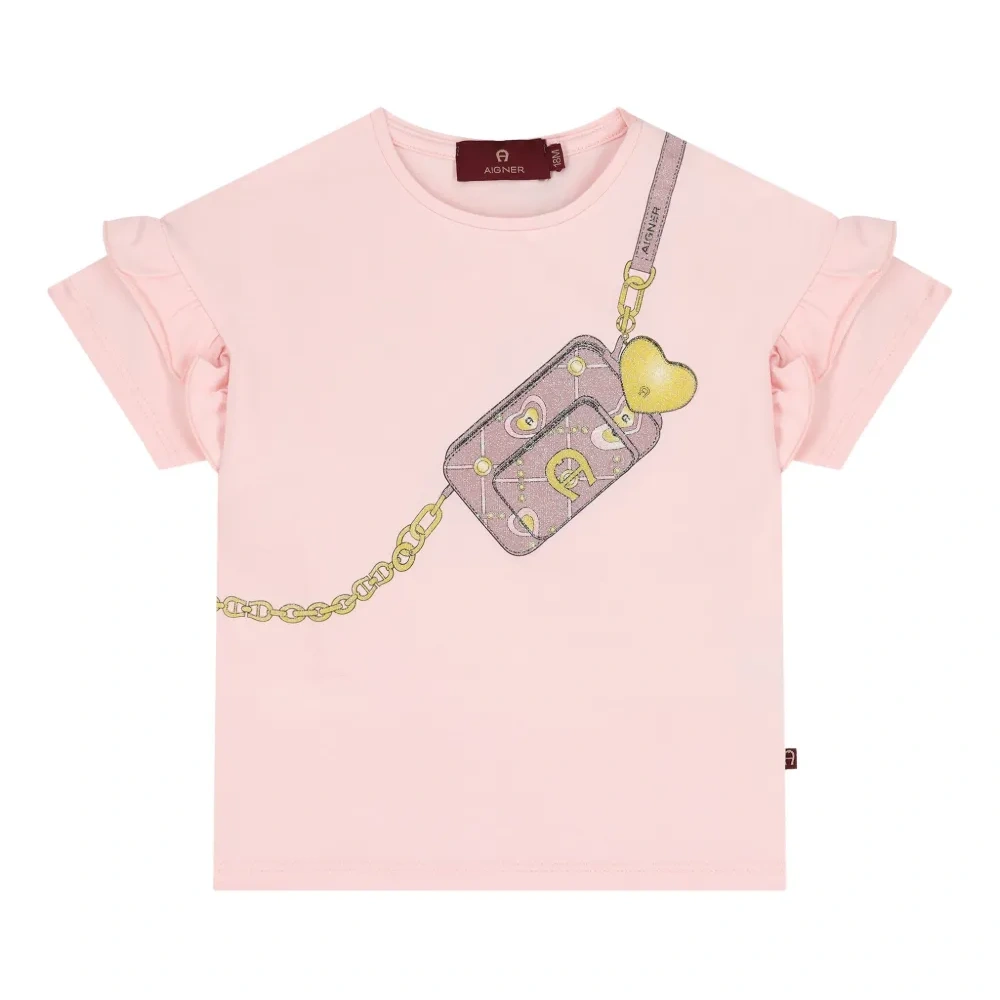 Футболка с оборками и принтом