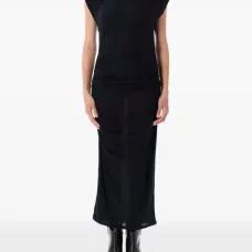 Платье миди с подплечниками