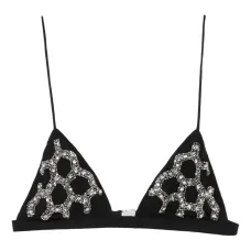 Бюстгальтер с треугольными чашками и вышивкой