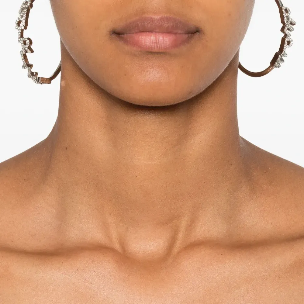 Серьги-кольца с кристаллами Серьги-кольца с кристаллами