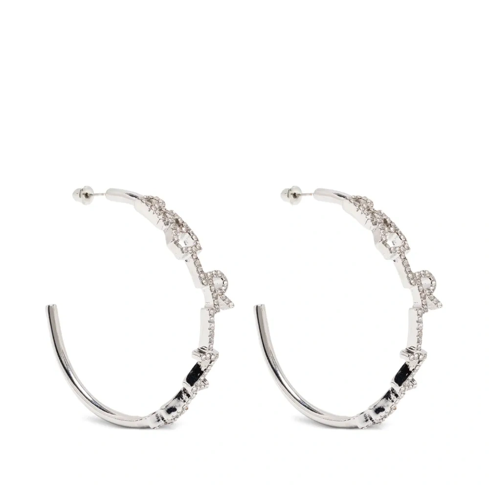 Серьги-кольца с кристаллами