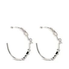 Серьги-кольца с кристаллами