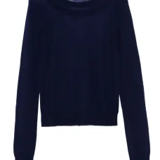 Шерстяной топ с вырезом-лодочкой