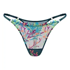 Трусы-стринги с цветочной вышивкой