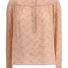 Блузка с воротником-стойкой и принтом Блузка с воротником-стойкой и принтом