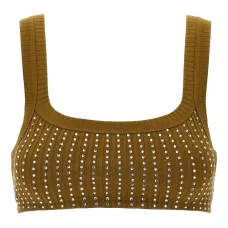 Топ в рубчик со стразами