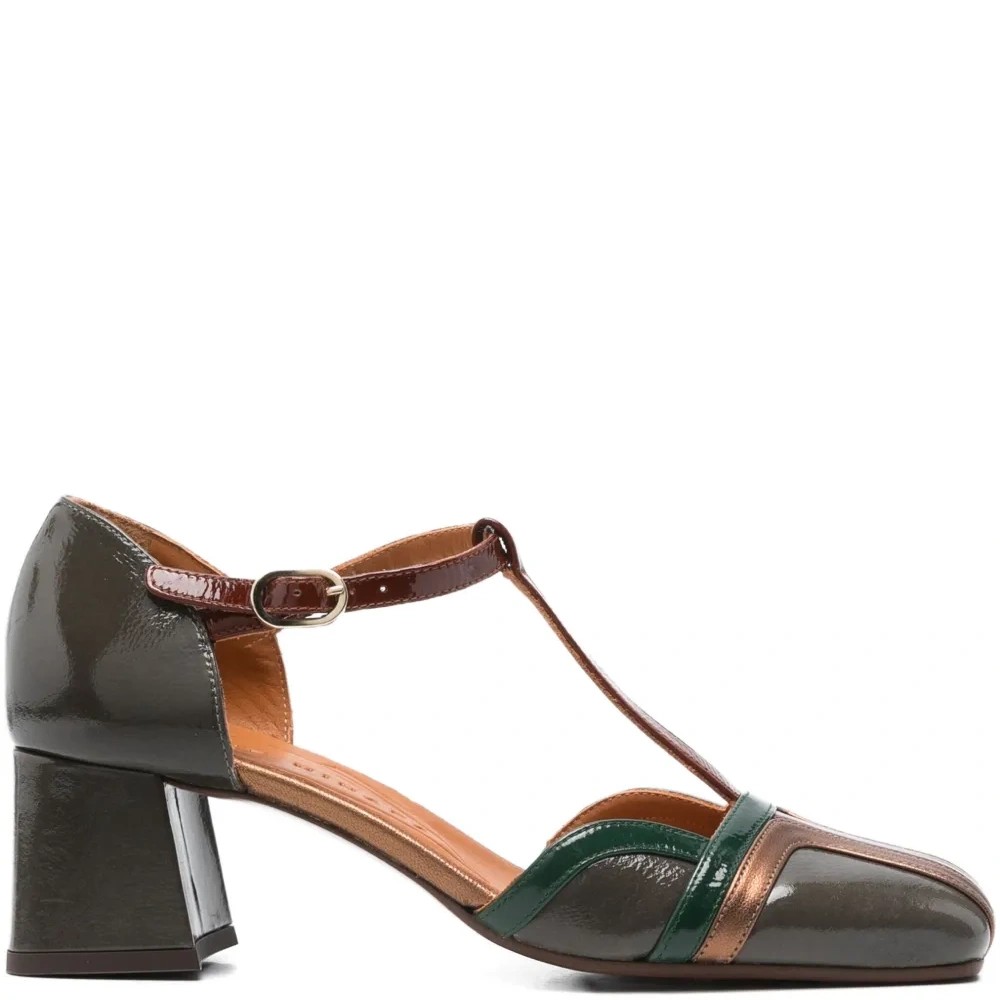 Туфли на блочном каблуке с Т-образным ремешком