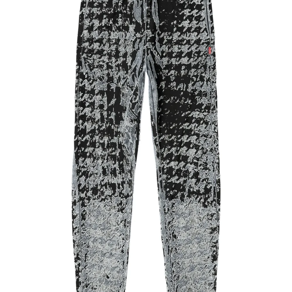 Эластичные брюки с узором "гусиная лапка" и эффектом деворе