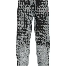 Эластичные брюки с узором "гусиная лапка" и эффектом деворе