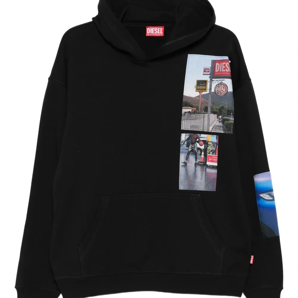 Худи с принтом пэчворк