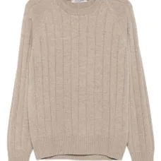 Свитер в рубчик с круглым вырезом