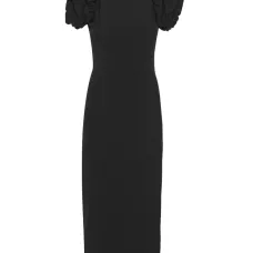 Платье миди с объемными рукавами