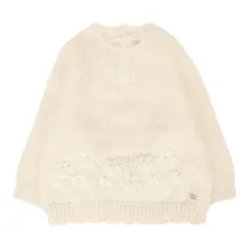 Трикотажный топ с цветочным декором Трикотажный топ с цветочным декором