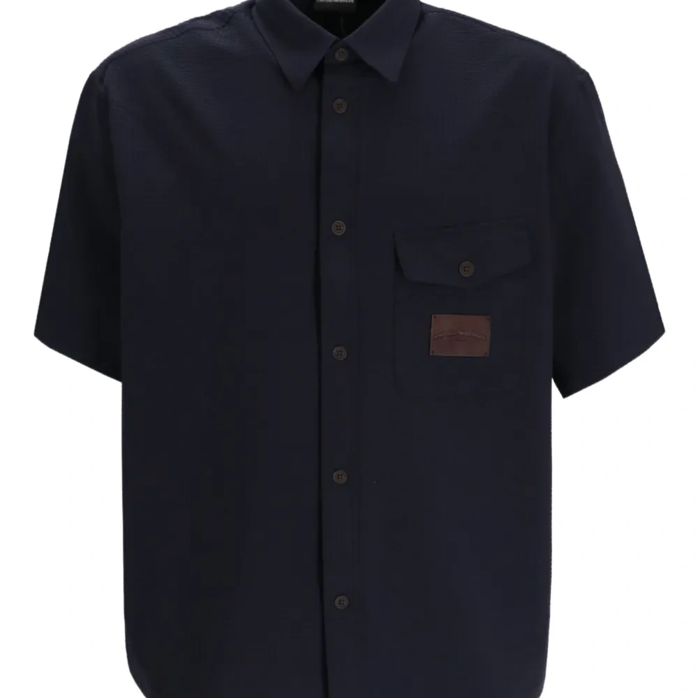 Рубашка с короткими рукавами и накладным карманом