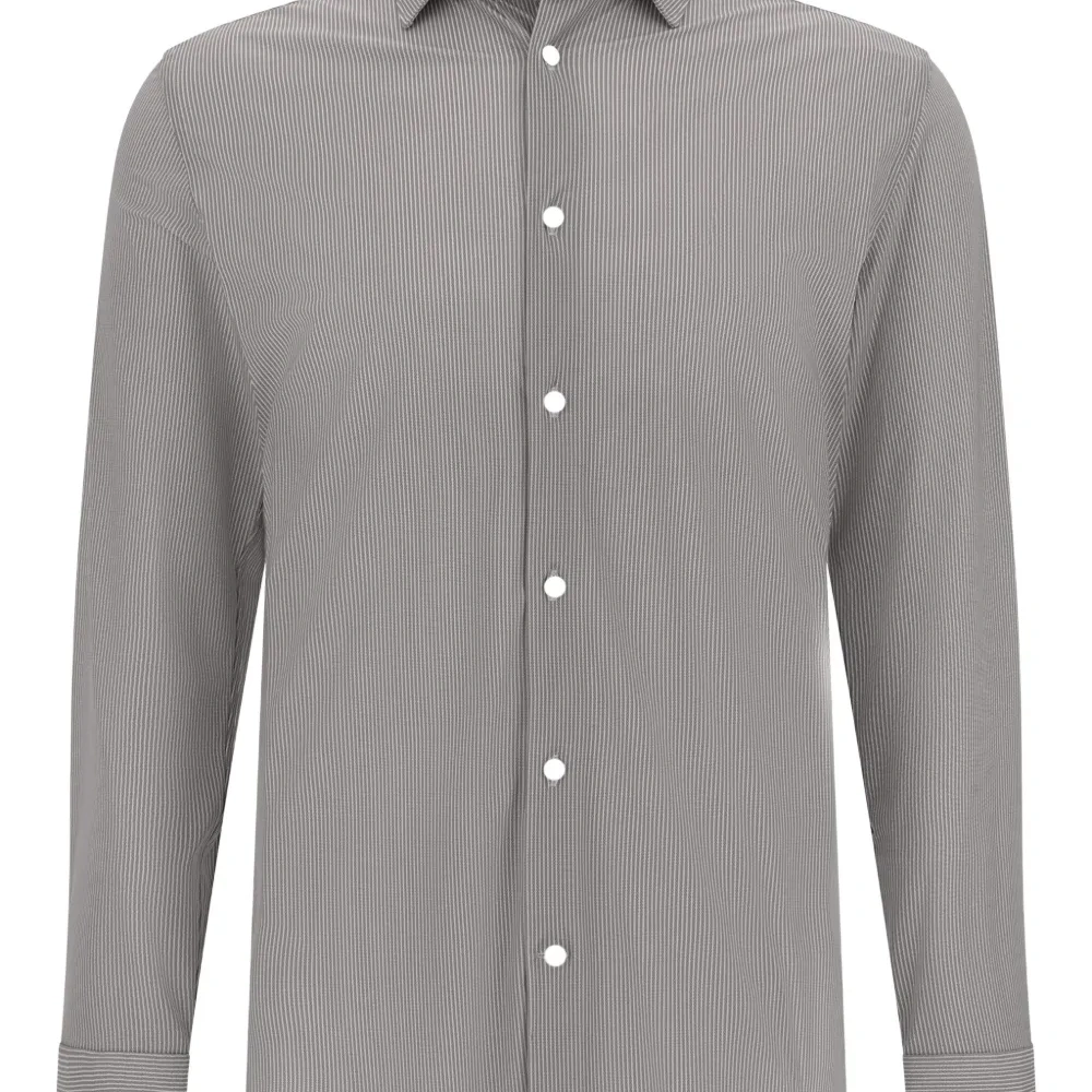 Полосатая рубашка с воротником токио