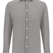 Полосатая рубашка с воротником токио