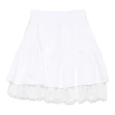 Юбка мини с оборками и кружевом