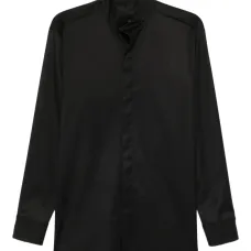 Рубашка с воротником-стойкой и бахромой Рубашка с воротником-стойкой и бахромой