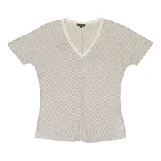 Полосатая футболка с V-образным вырезом