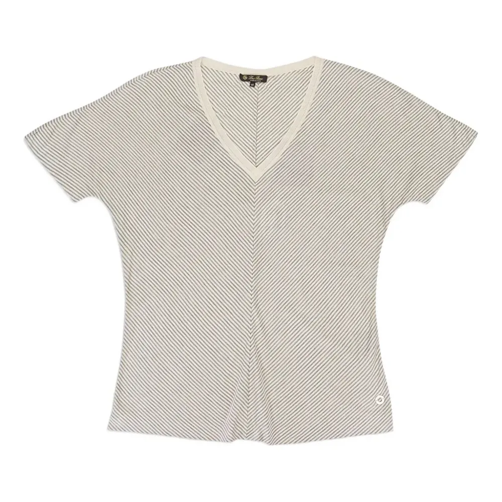 Полосатая футболка с V-образным вырезом Полосатая футболка с V-образным вырезом