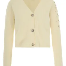 Кардиган в рубчик с кристаллами