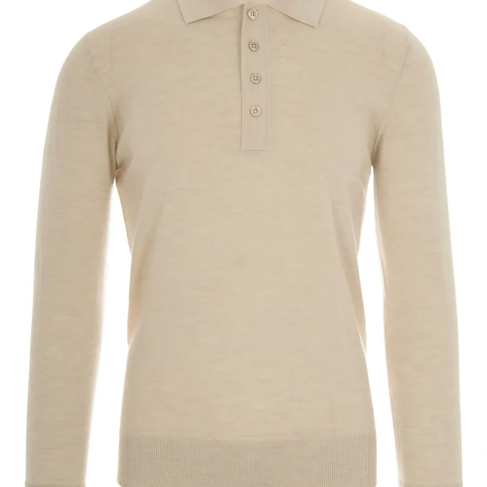 Рубашка поло из вирджинской шерсти с длинными рукавами