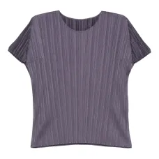 Плиссированный топ с короткими рукавами