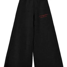 Wide-leg embroidered trousers