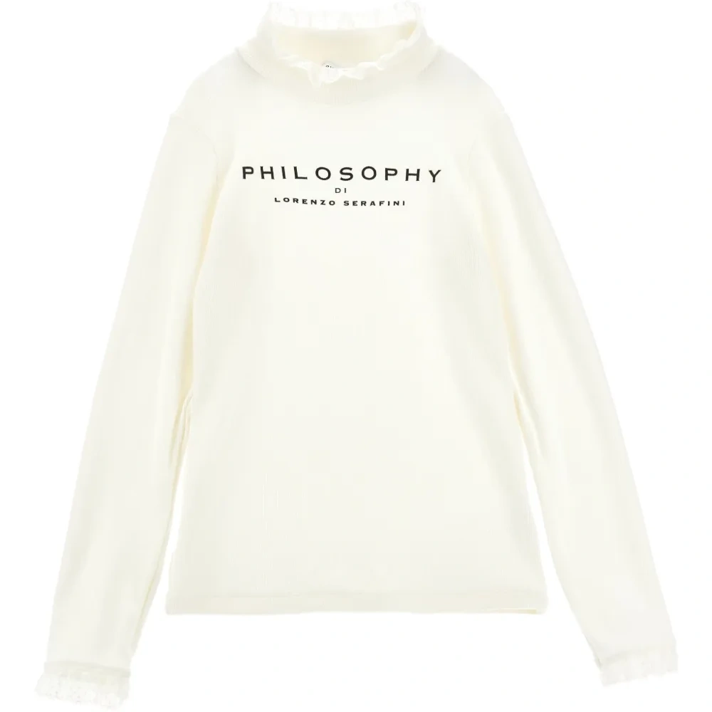 Футболка в рубчик с кружевом