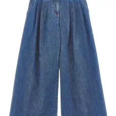 Широкие джинсы с вышитым логотипом