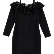 Платье с открытыми плечами и оборками Платье с открытыми плечами и оборками